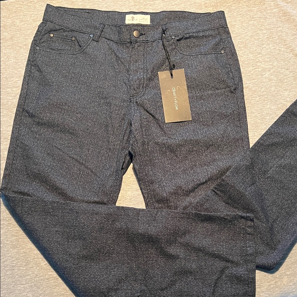 *NWT* Craft + Flow Slim Straight Micro Check Jeans